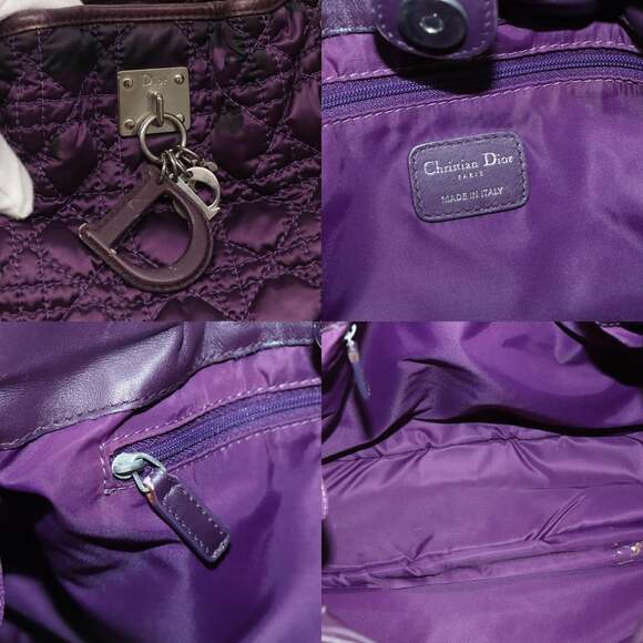 DIOR Canage Tote Bag Nylon Purple Silver - Picture 11 of 12